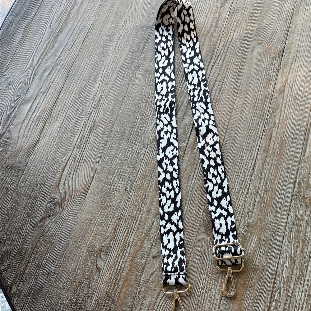 Black and White Animal Print Stadium Bag Strap